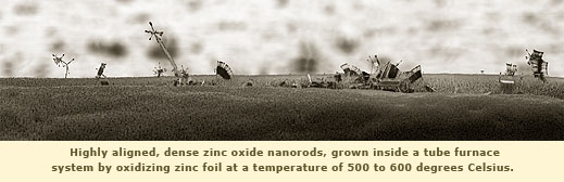 highly aligned, dense zinc oxide nanorods